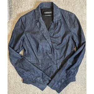 Club Monaco Women's Size 2 Blazer Jacket Chambray Denim Blue Jean Classic